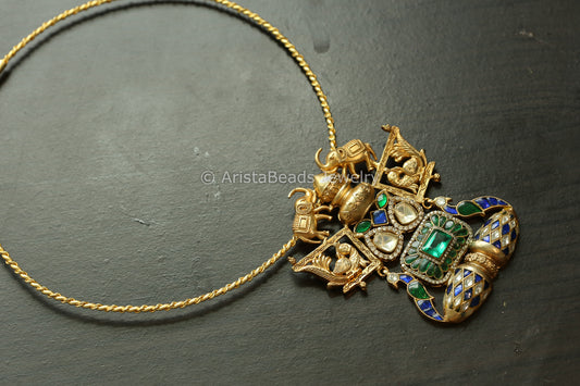 Fusion Emerald Doublet & Jadau Pendant Hasli  (ABJ-N101-71)
