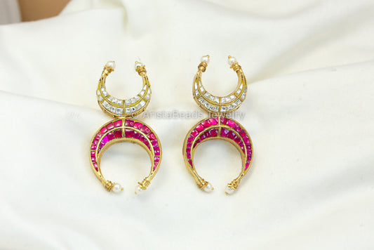 Contemporary Chand Earrings - Ruby Clear