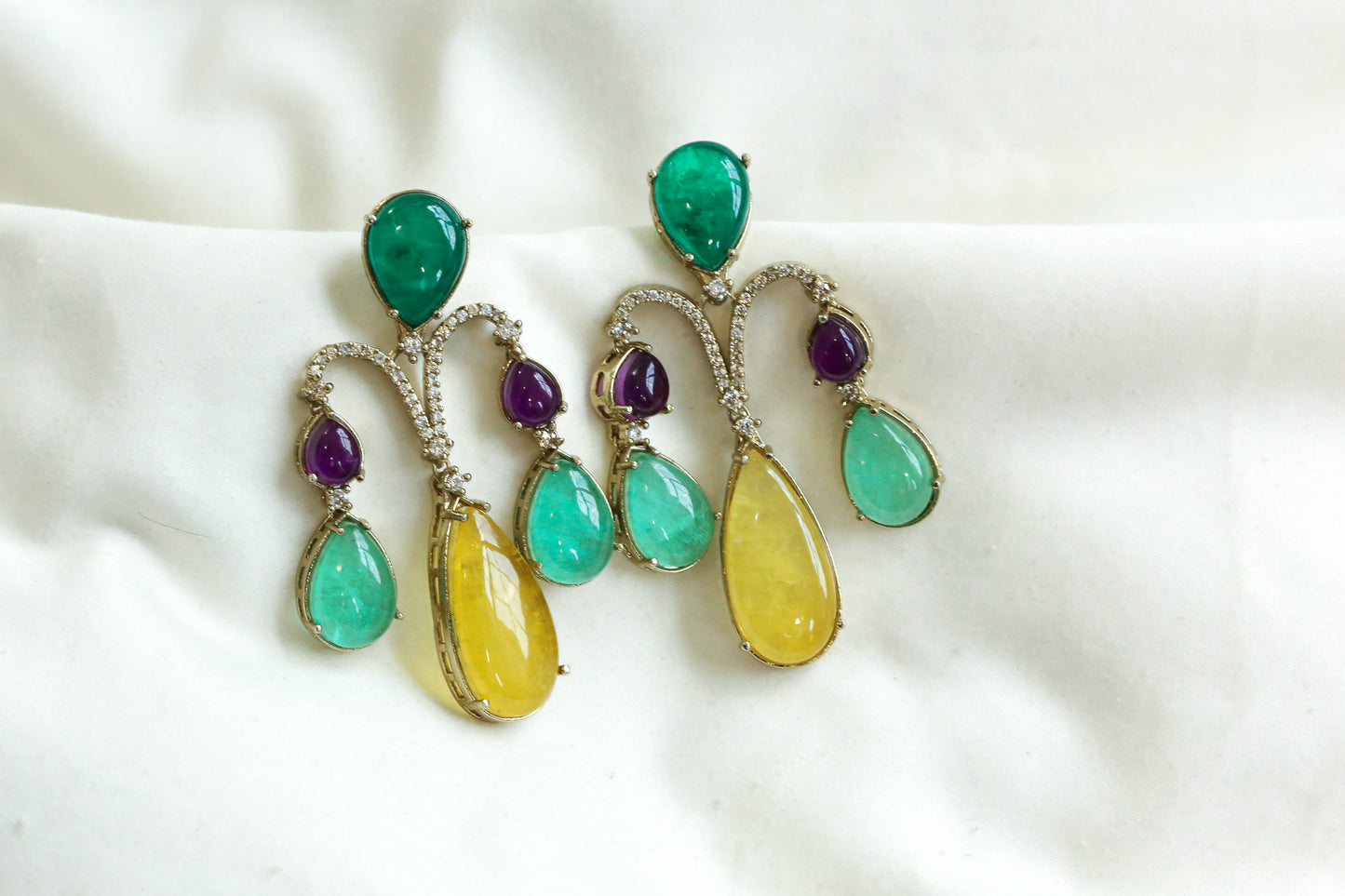 Premium Doublet & CZ Earrings -Multi (101-30)