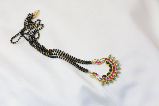 Jadau Black Bead Chain  - Style 1