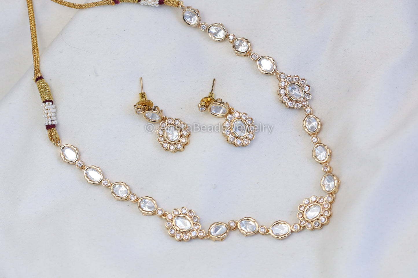 Dainty Clear Uncut Polki Set (102-33)