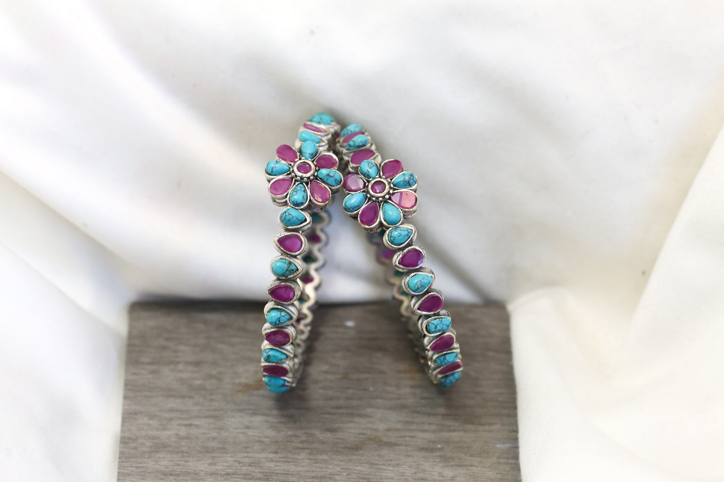 Kemp Bangle Set (2.4) - Turquoise Ruby
