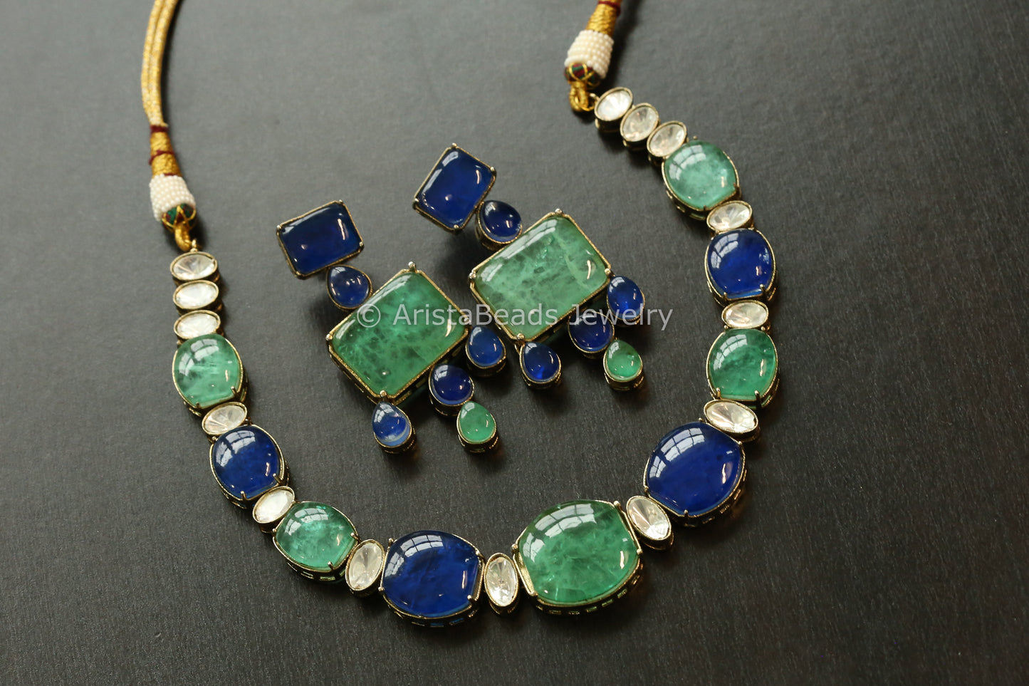 Pota Doublet & Uncut Kundan Necklace Set (103-03)