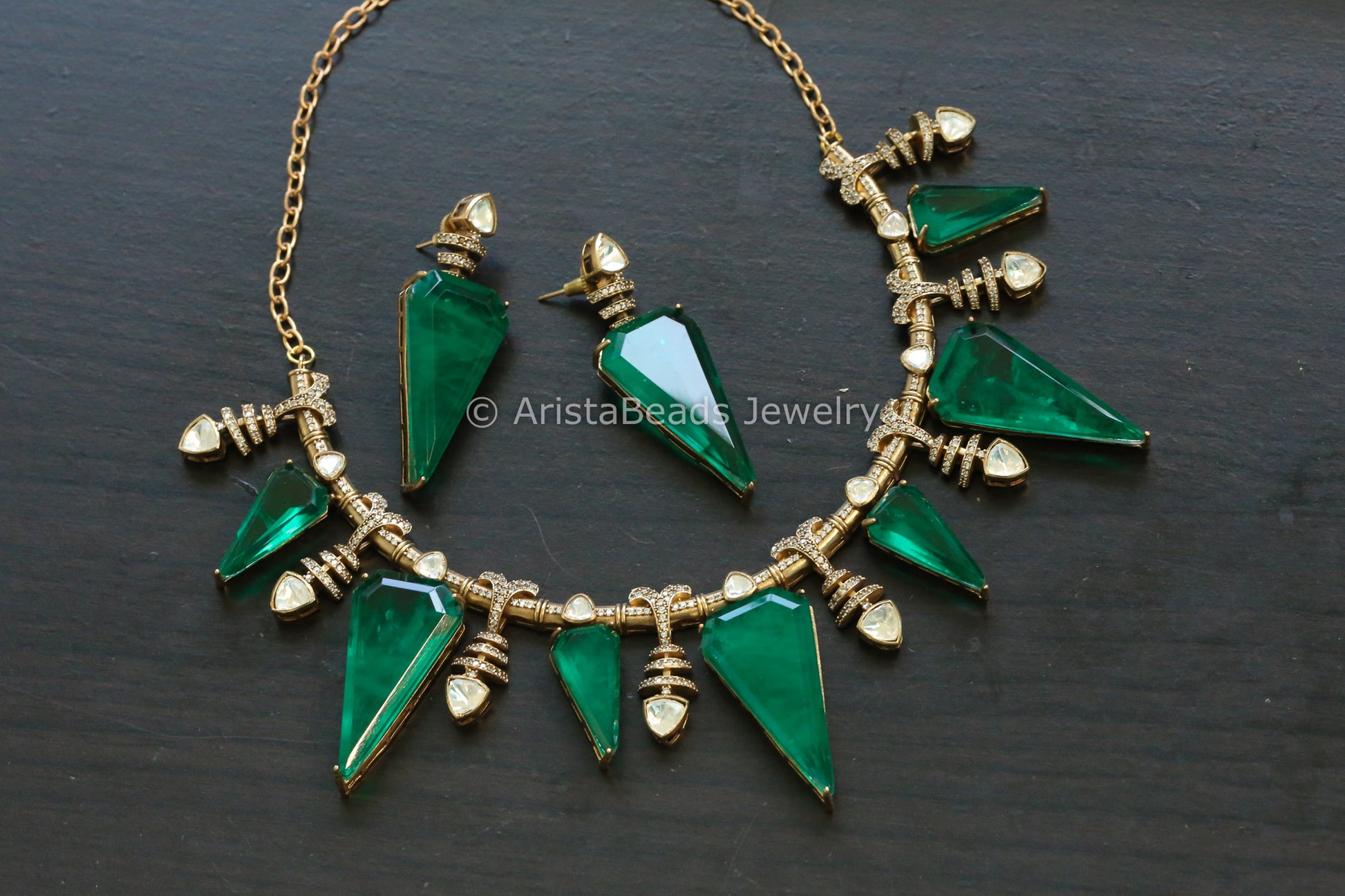Premium Emerald Doublet & Moissanite Set (102-20)