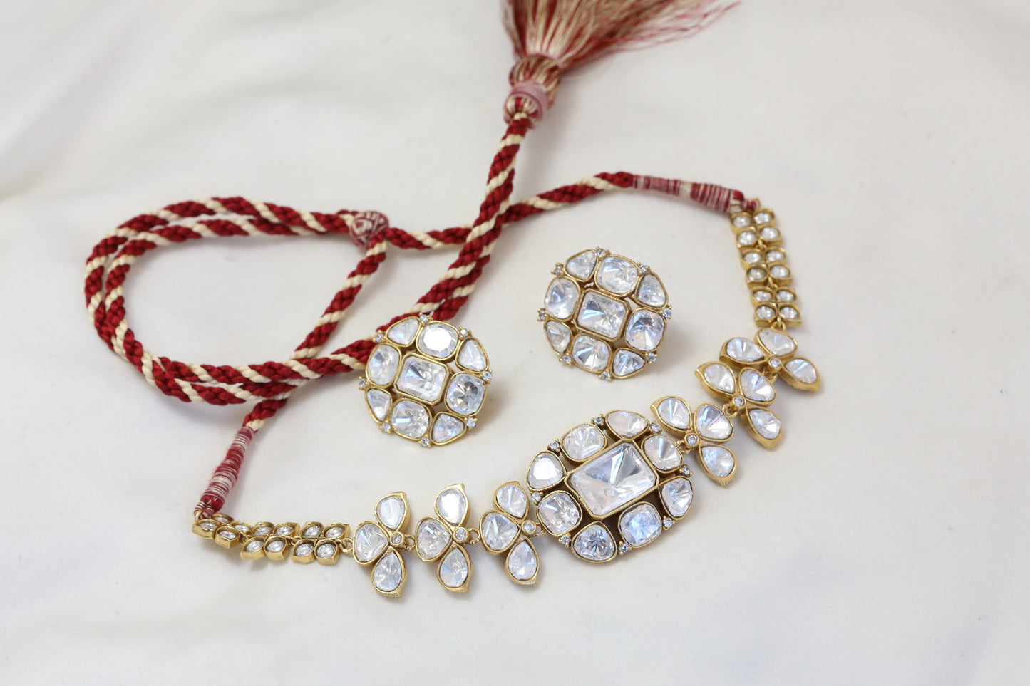 Premium Kundan Polki Choker/Necklace Set (ABJ-N101-2)