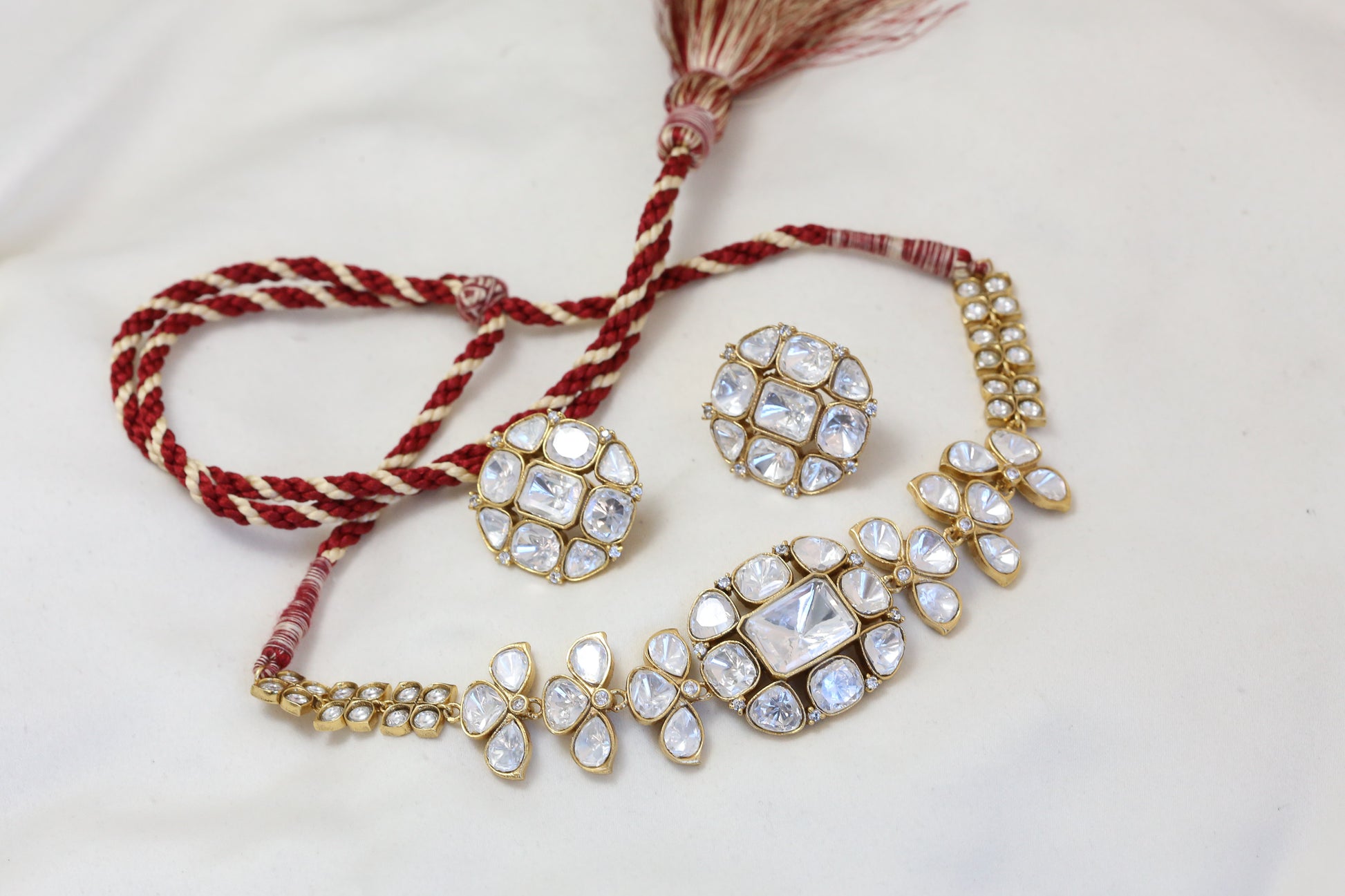 Premium Kundan Polki Choker/Necklace Set (ABJ-N101-2)