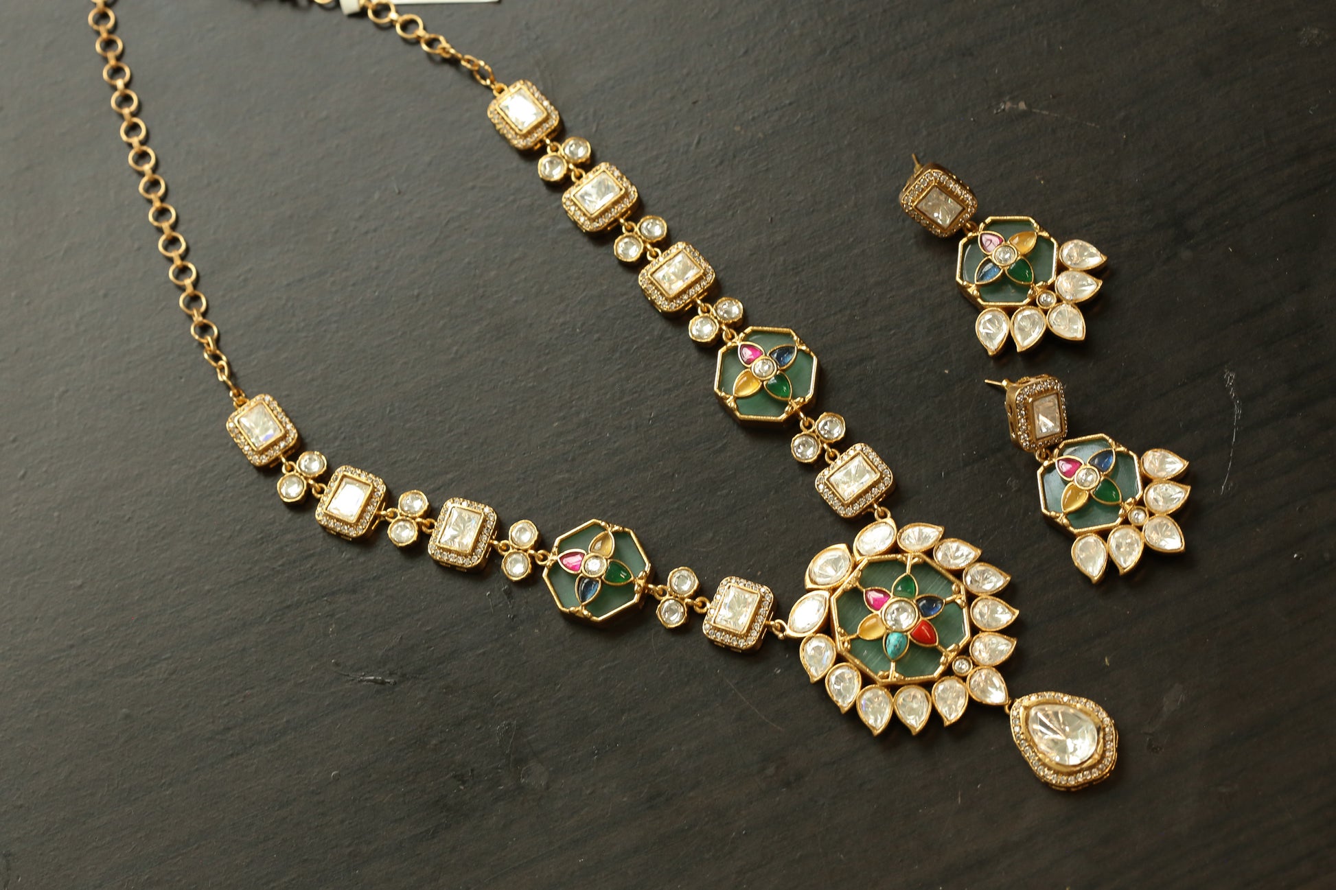 Premium Inlay Work & Uncut Kundan Set (ABJ-N101-89)