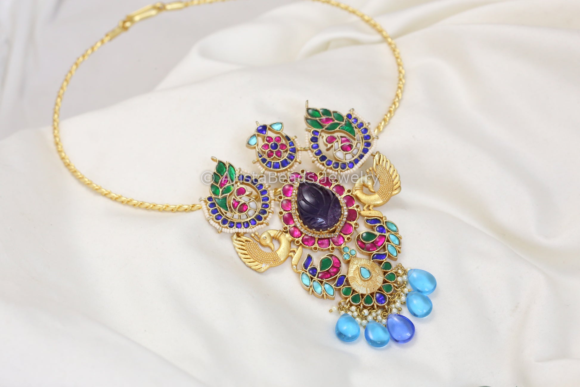 Multicolor Jadau Hasli Necklace