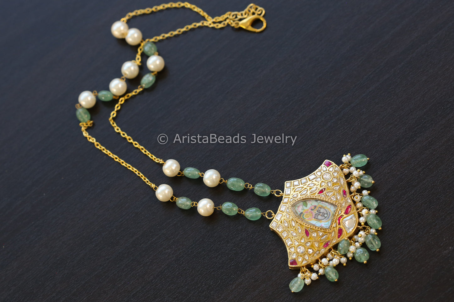 Srinathji Painting Jadau Kundan Necklace
