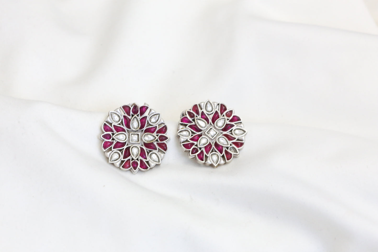 Simran Kundan Studs -Ruby