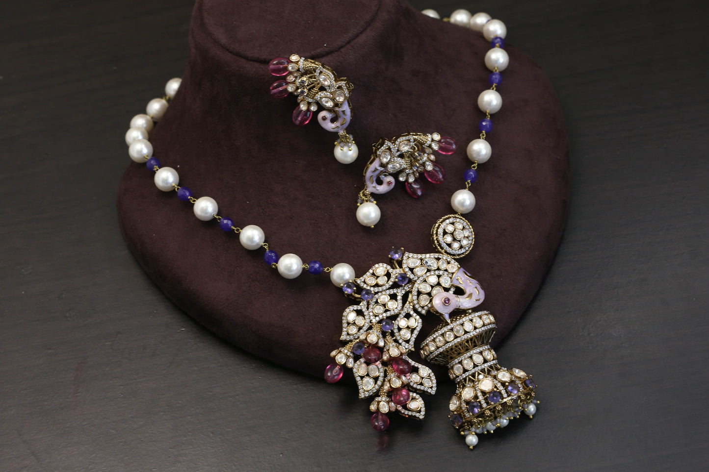 Real Moissanites CZ  Designer Necklace Set (103-68)