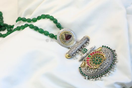 Sitara Oxidized Kundan Necklace Set (T102-24)