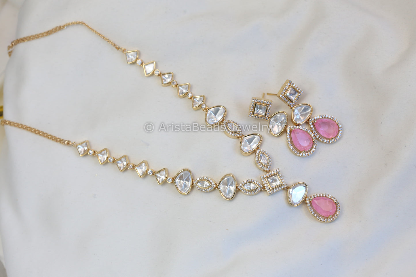 Pink Doublet & Uncut Polki Set (102-30)