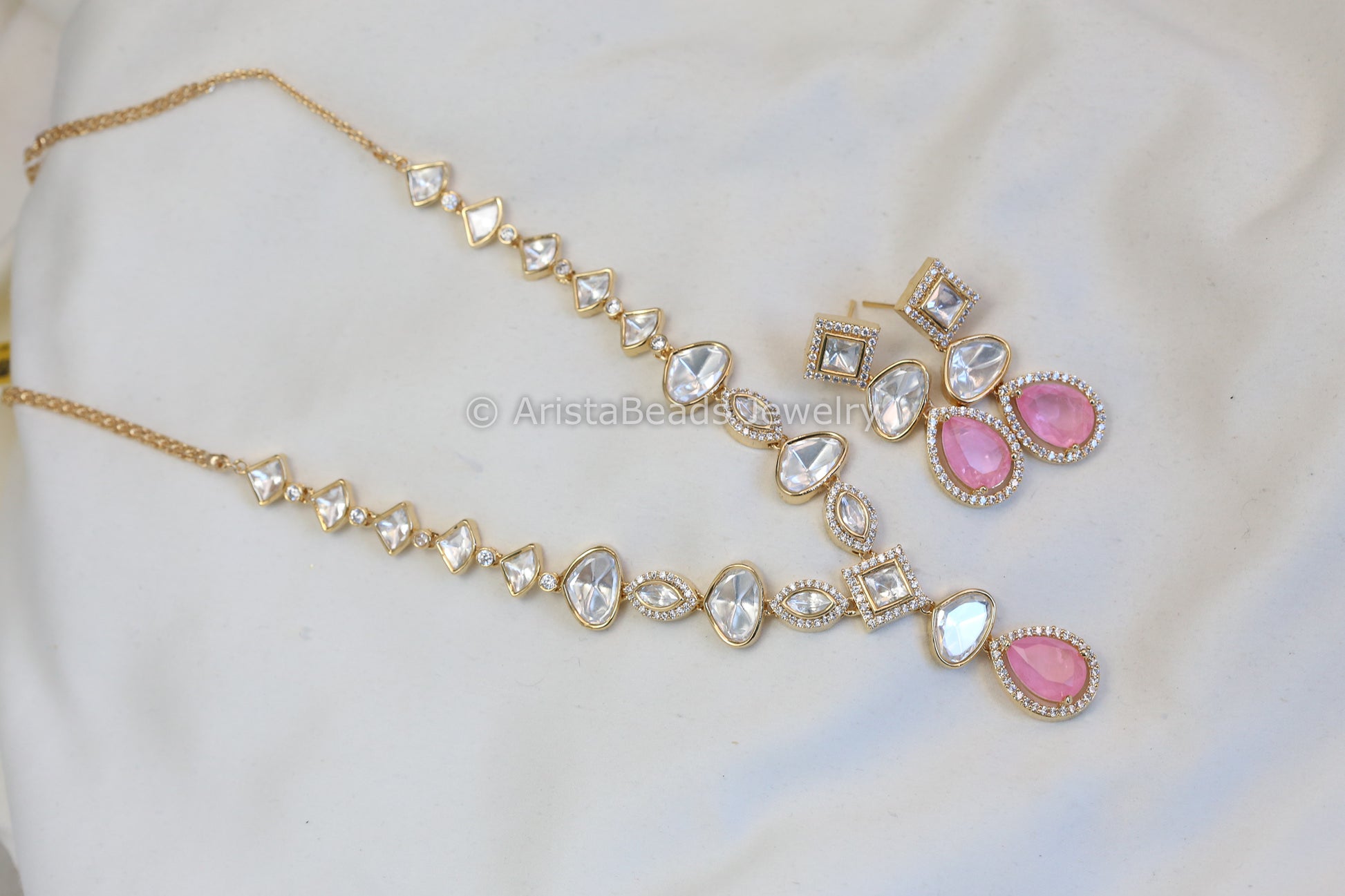 Pink Doublet & Uncut Polki Set (102-30)