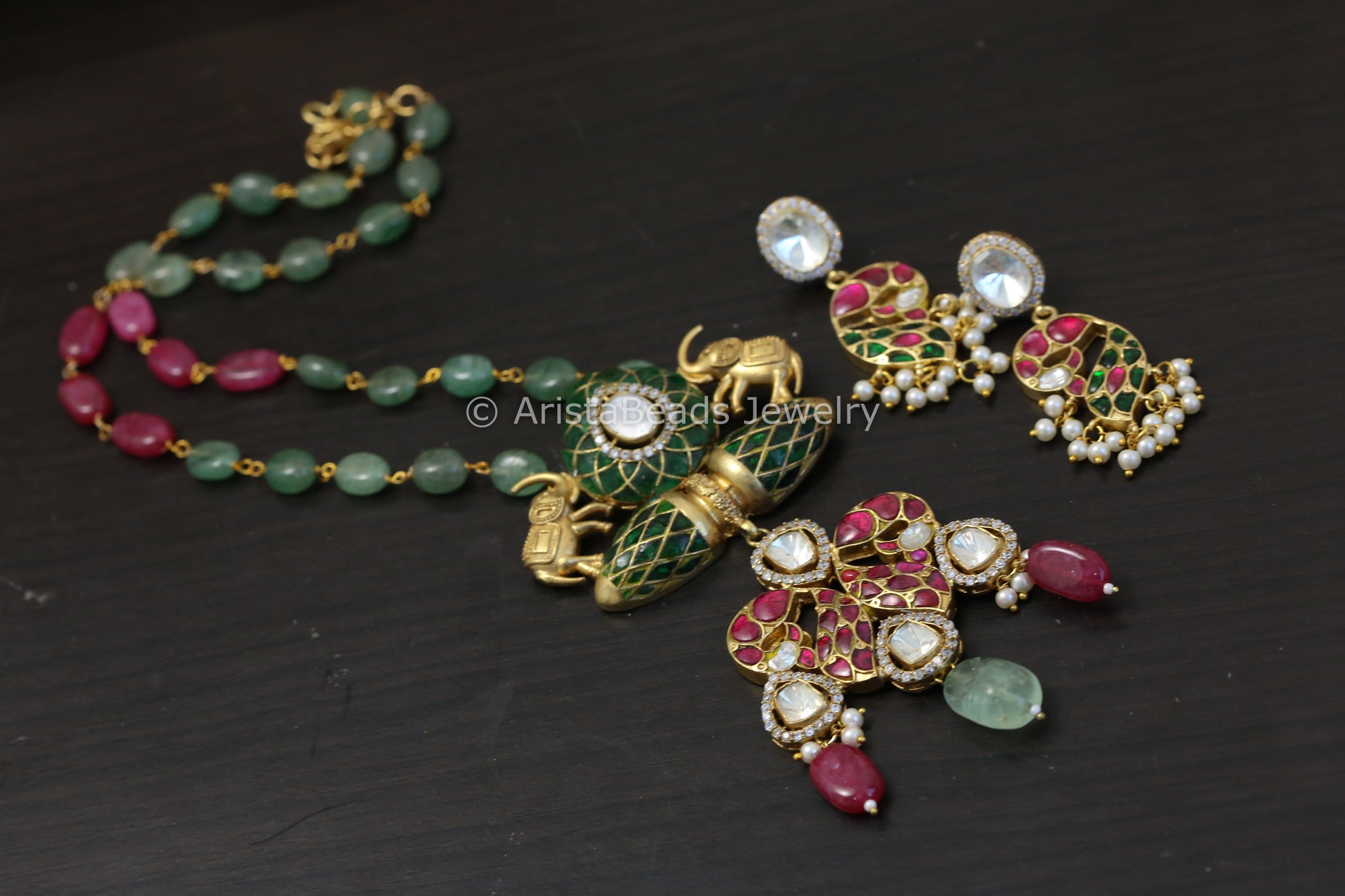 Multicolor Fusion Jadau & Moissanite Necklace