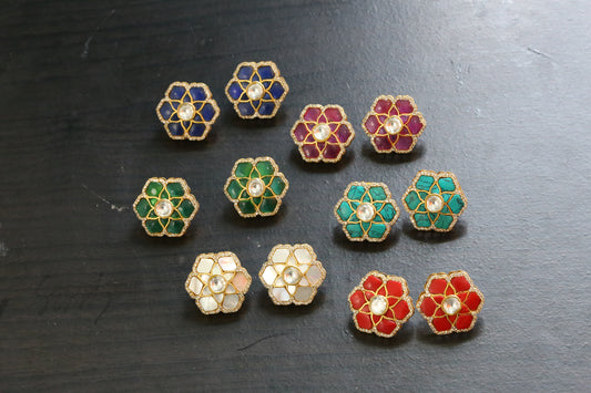 Jadau Kundan Stud Earrings - ABJ101-8