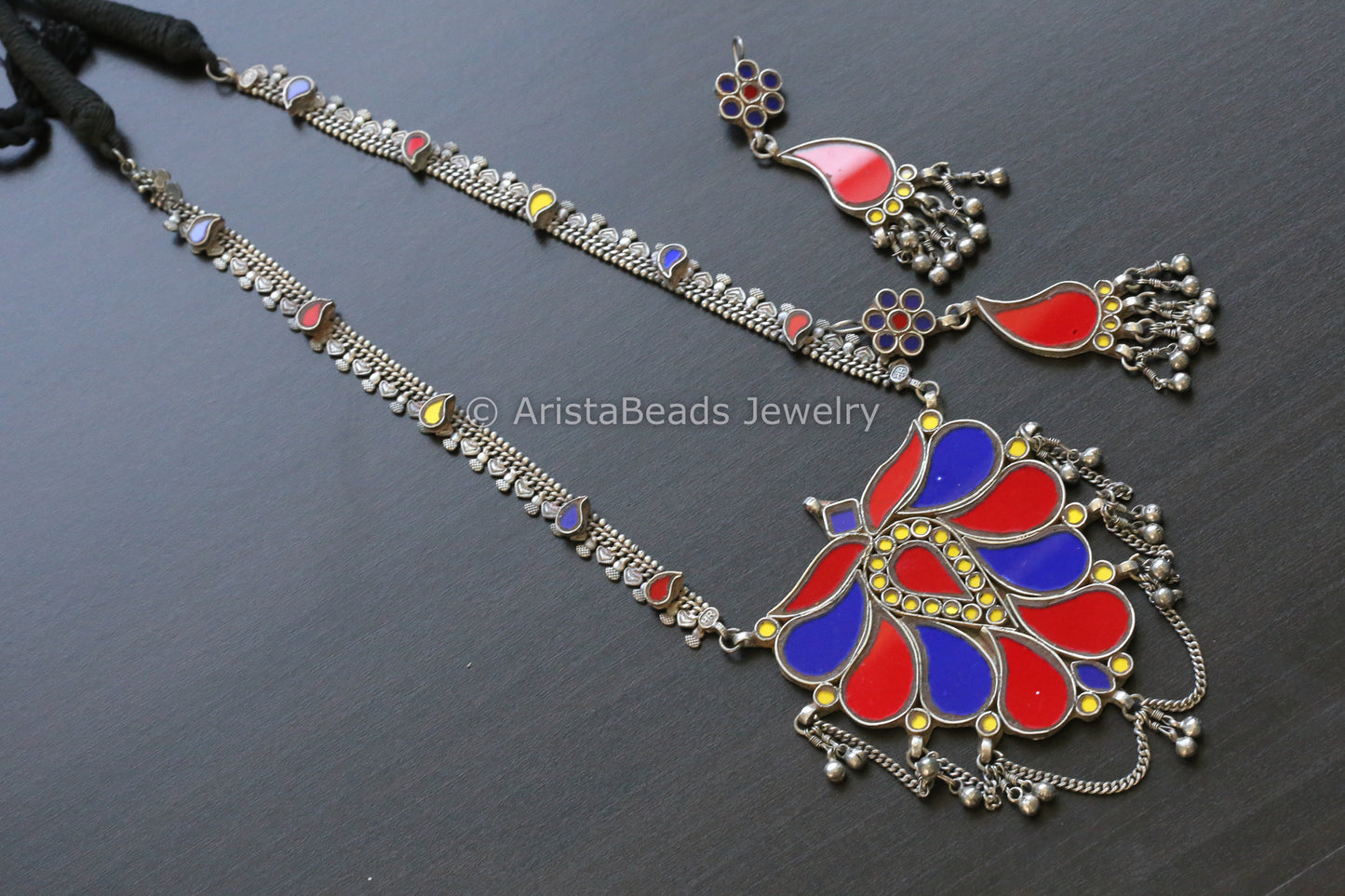 Real Glass Oxidized Necklace Set (T102-10)
