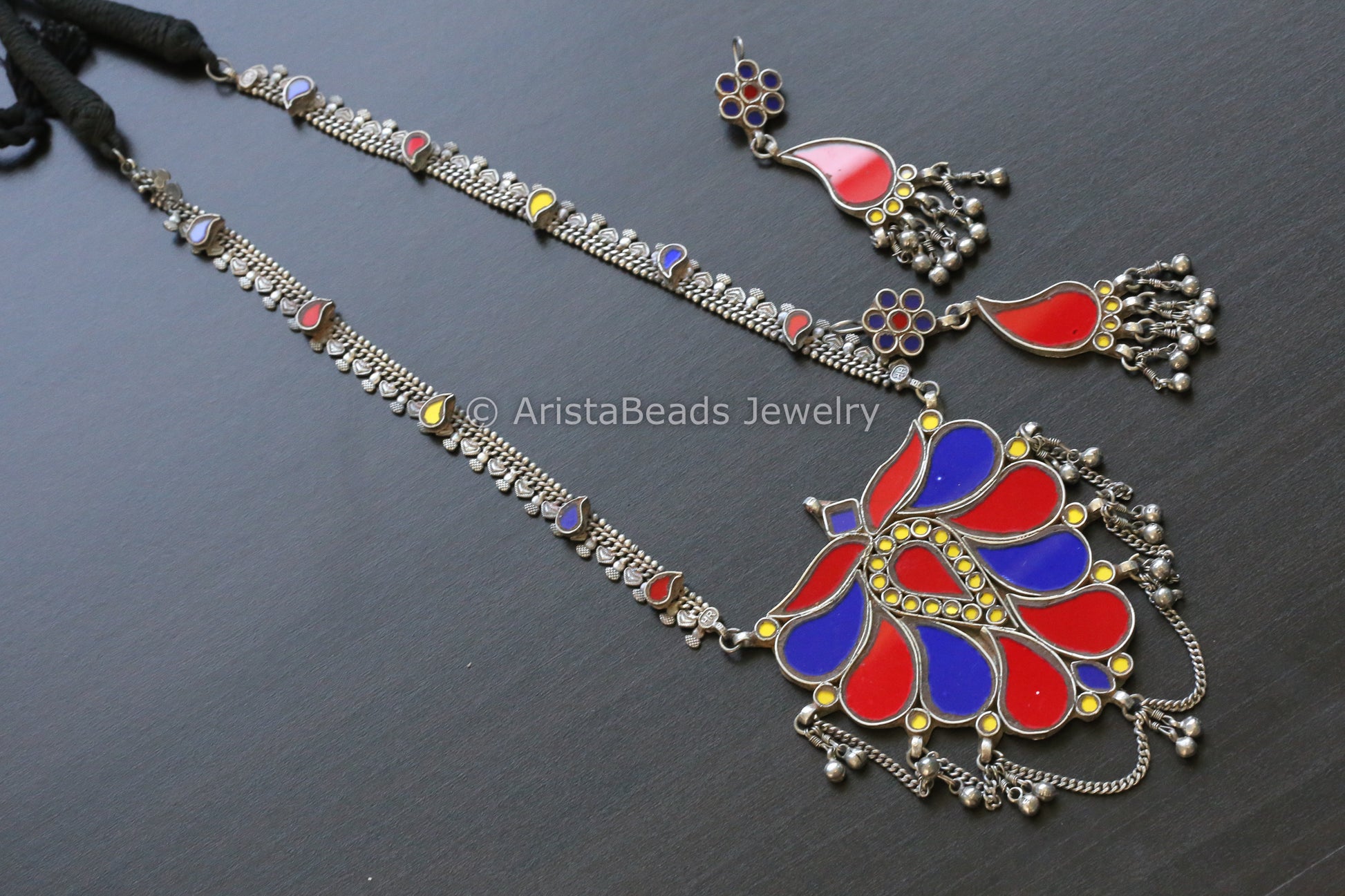 Real Glass Oxidized Necklace Set (T102-10)