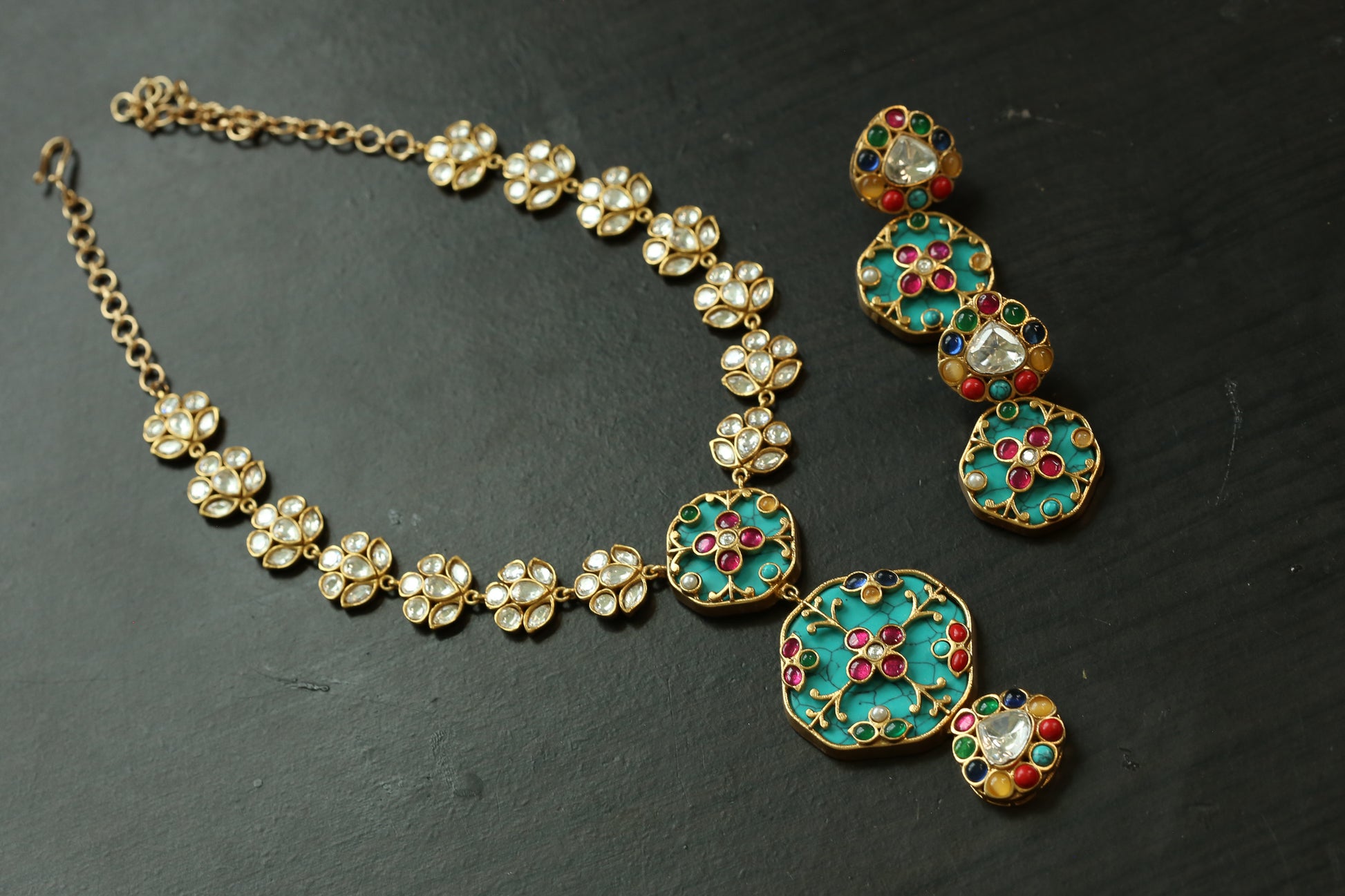 Premium Inlay Work & Uncut Kundan Set (ABJ-N101-90)