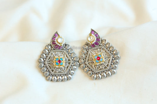 Anuja Clear Silver Tone Chandbaali - ABJOC-04
