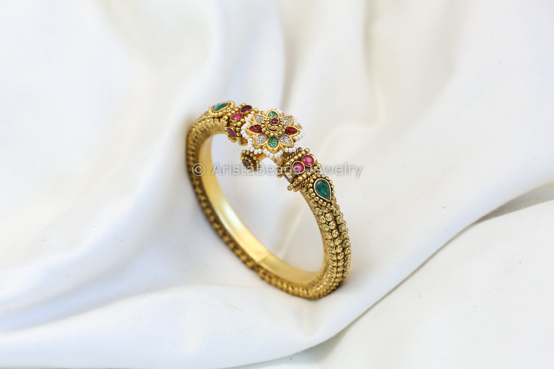 Rawa Work Silver Look Bangle - Gold