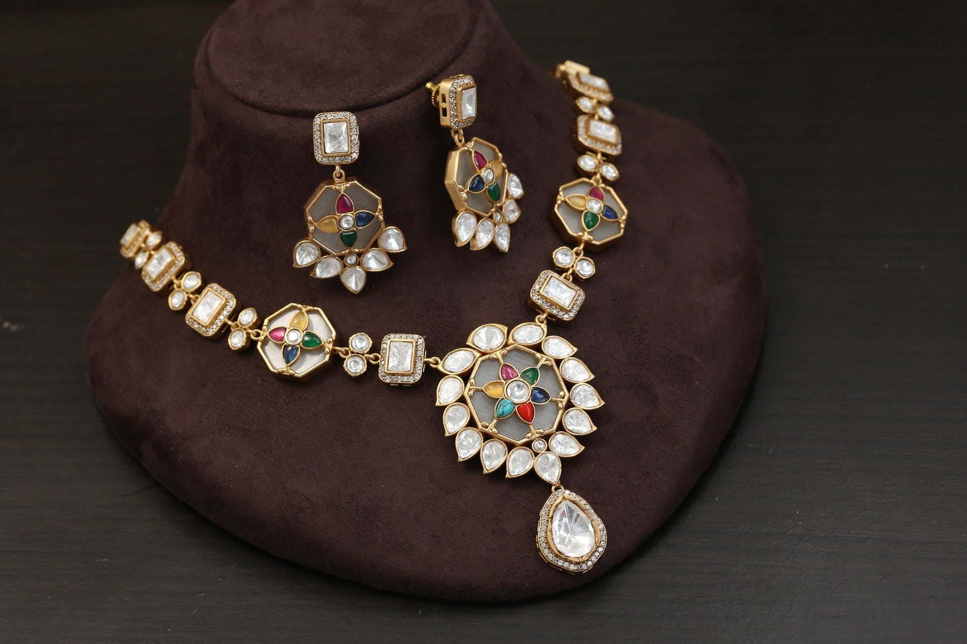 Premium Inlay Work & Uncut Kundan Set (ABJ-N101-88)