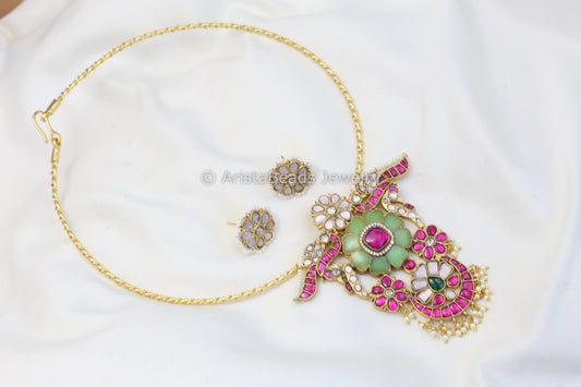 Handmade Jadau Kundan Hasli Set