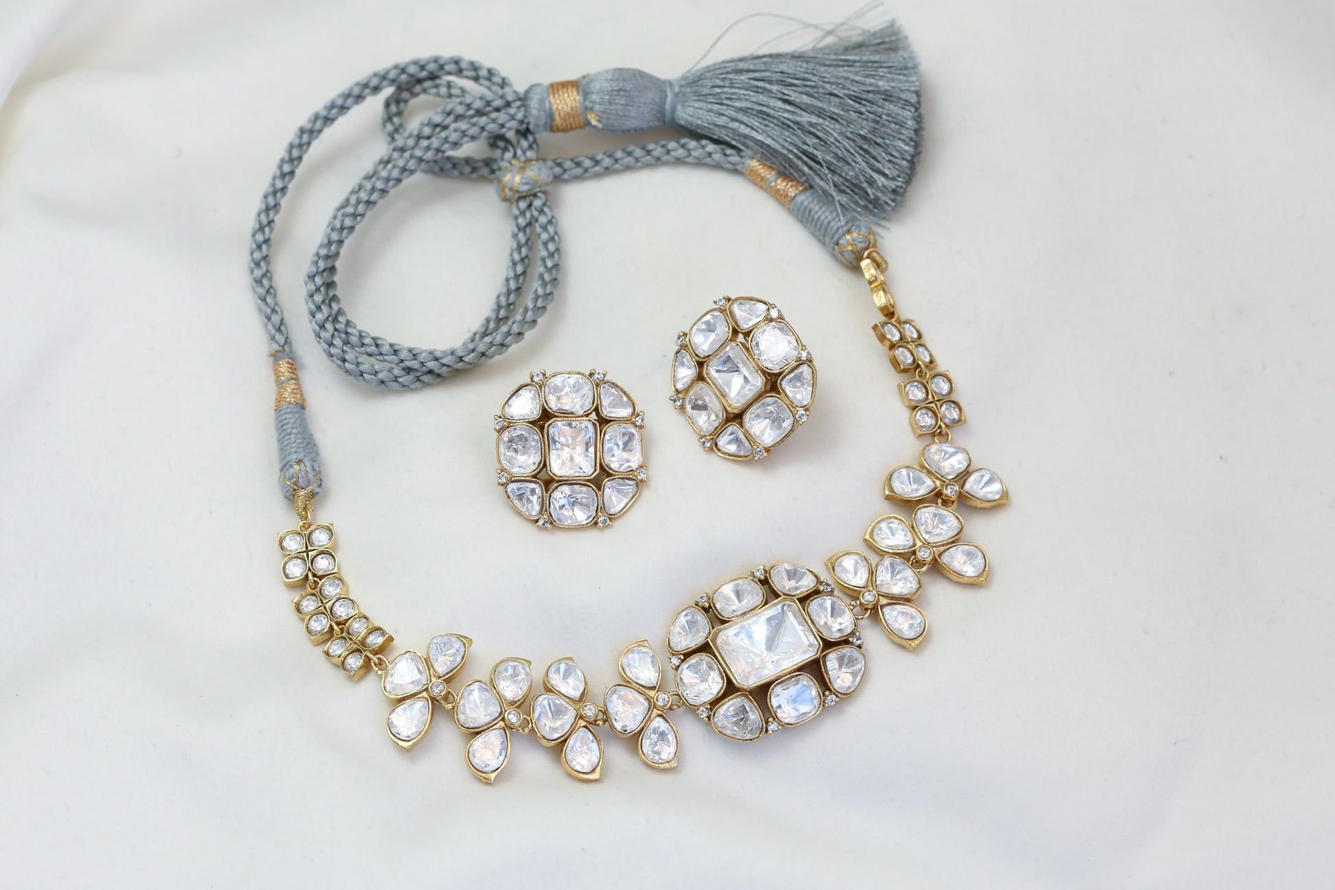 Premium Kundan Polki Choker/Necklace Set (ABJ-N101-3)