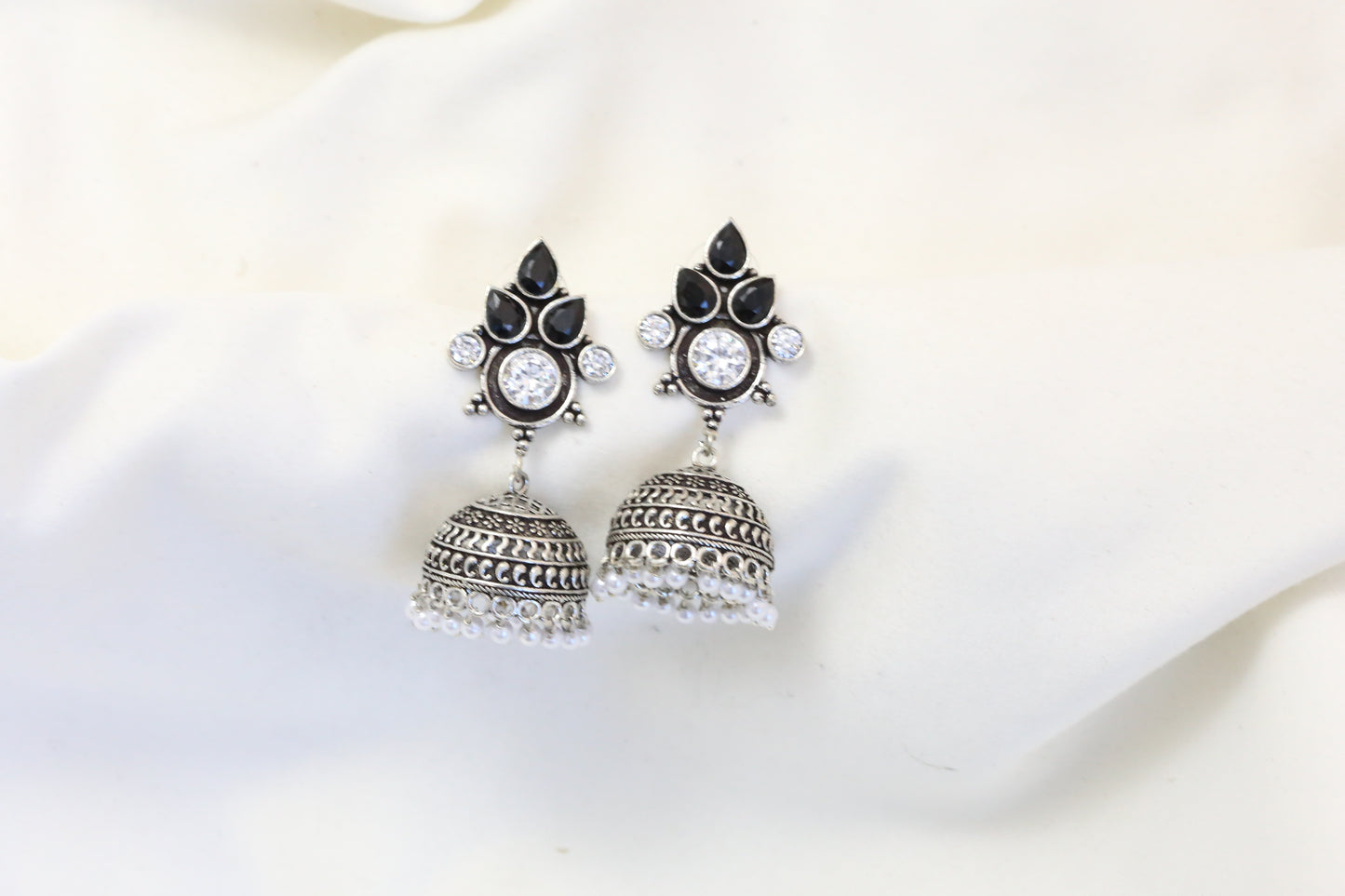 Karnika Oxidized Jhumka - Black