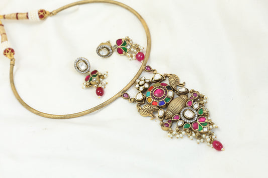 Designer Jadau Kundan Hasli Set (ABJ-N101-8)