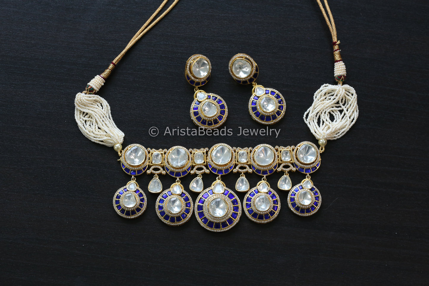 Premium Jadau & Uncut Polki Chokar Set (102-63)