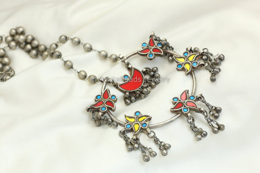 Kareena Real Glass Necklace -Red