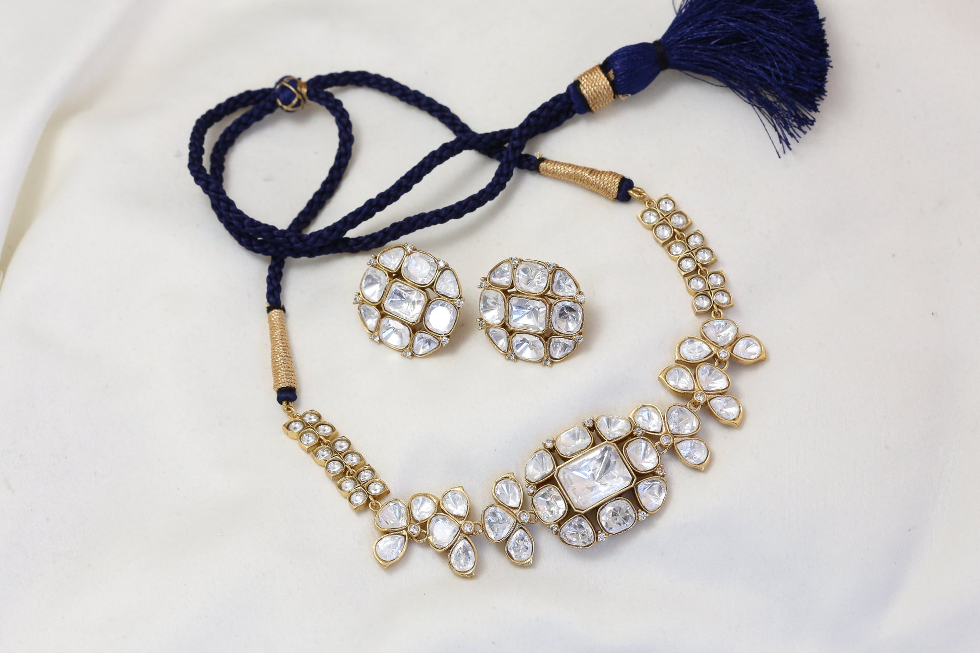 Premium Kundan Polki Choker/Necklace Set (ABJ-N101-1)