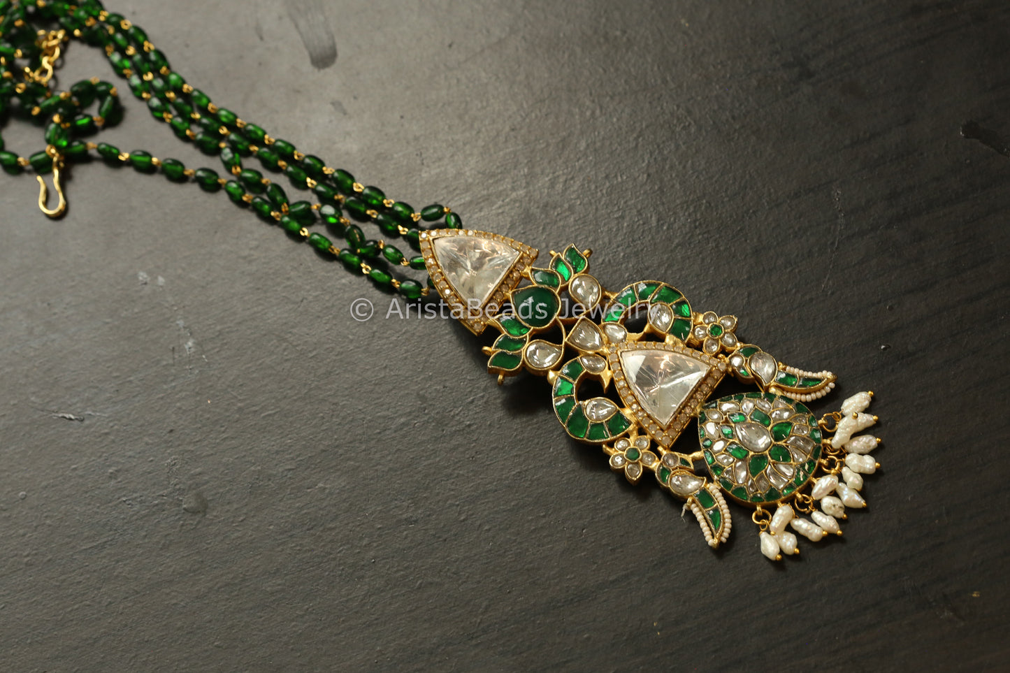 Removable Moissanite & Jadau Pendant Necklace (ABJ-N101-73)