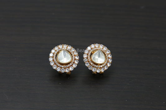 Uncut Polki & CZ Studs