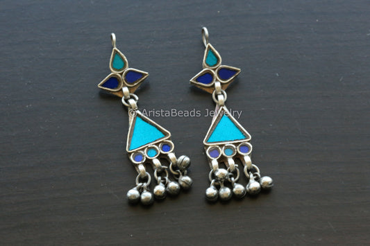 Aaeena Real Glass Earrings - Blue Turquoise