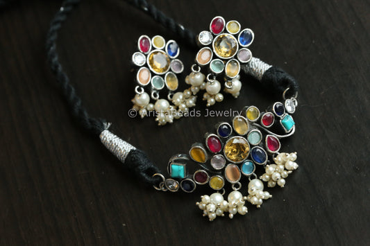 Dainty CZ Stones Necklace Set - Multi