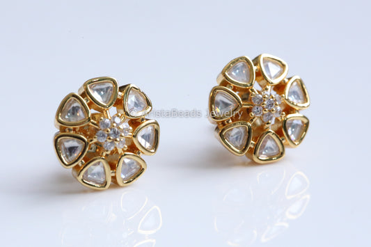 Cute Uncut Polki Studs