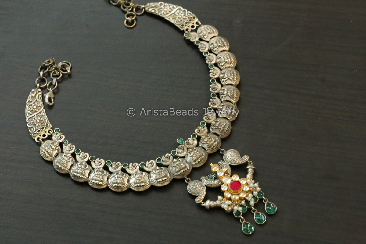 Pachi Peacock Motif Coin Necklace