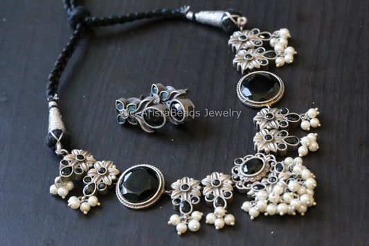 Black Oxidized Necklace Set