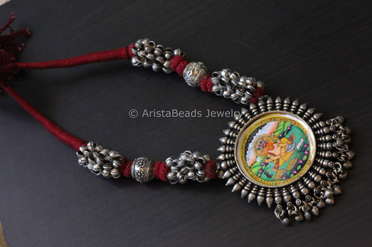 Hand Painted Silver Look Necklace