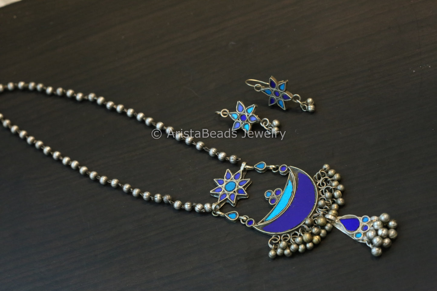 Real Glass Pendant Necklace Set