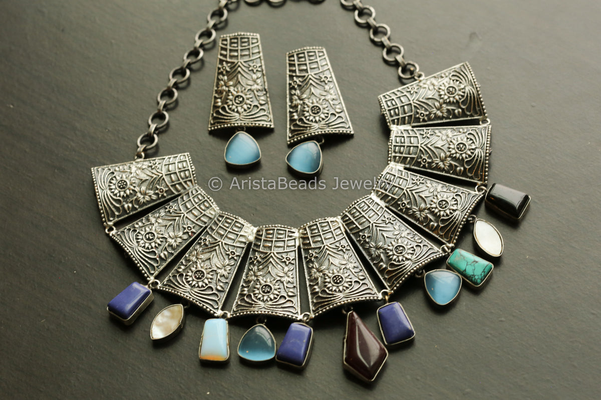 Oxidized Hasli Necklace - Style 1