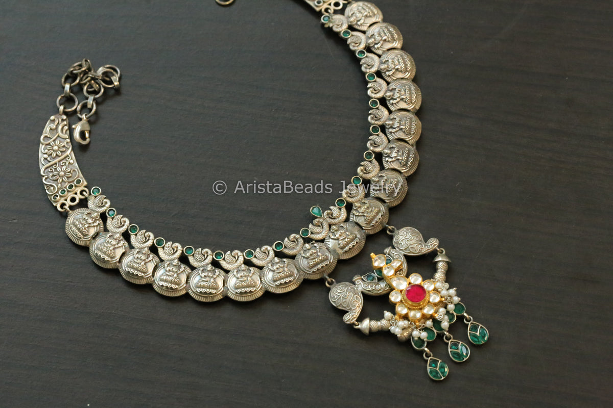 Pachi Peacock Motif Coin Necklace