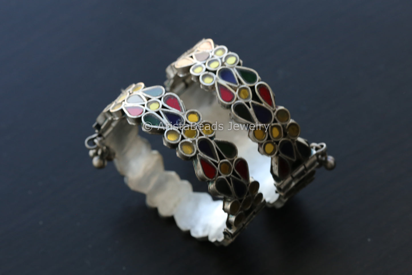 Real Glass Bangle set - Multicolor  (2.6/2.8)