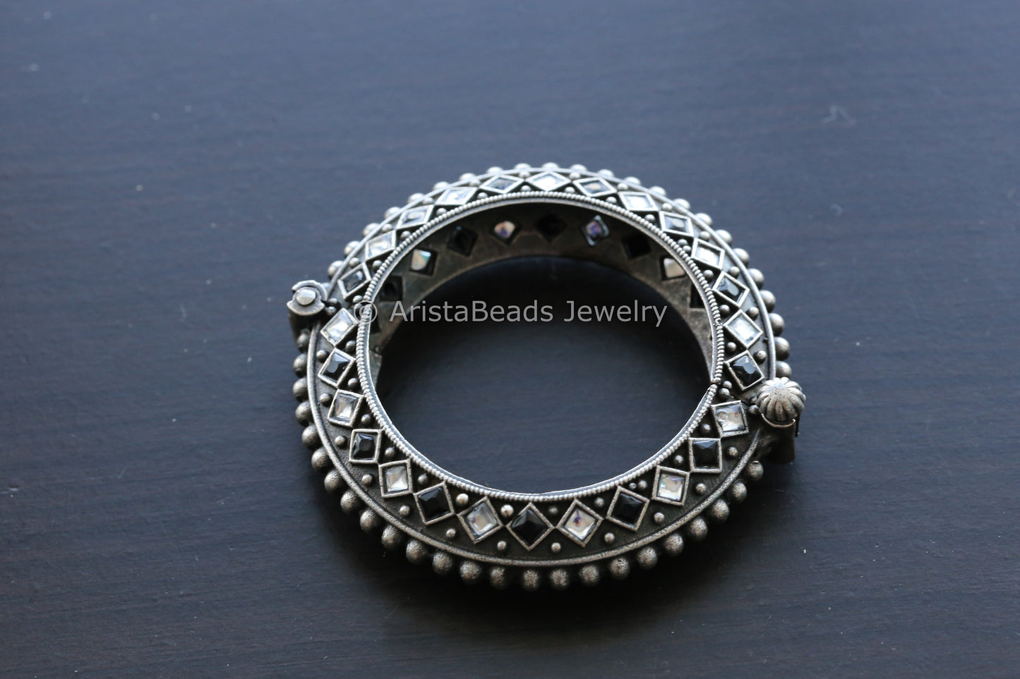 Oxidized Bangle Bracelet (Openable)