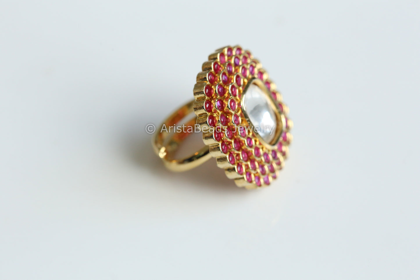 Premium Polki Kundan Necklace Set With Pachikari Work