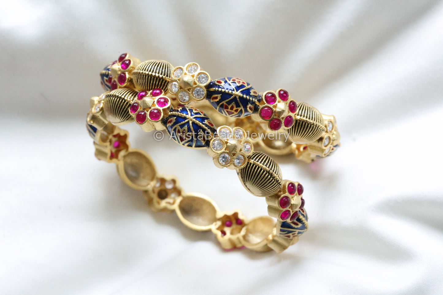 Enamel & Polki Bangle Set (2.4)