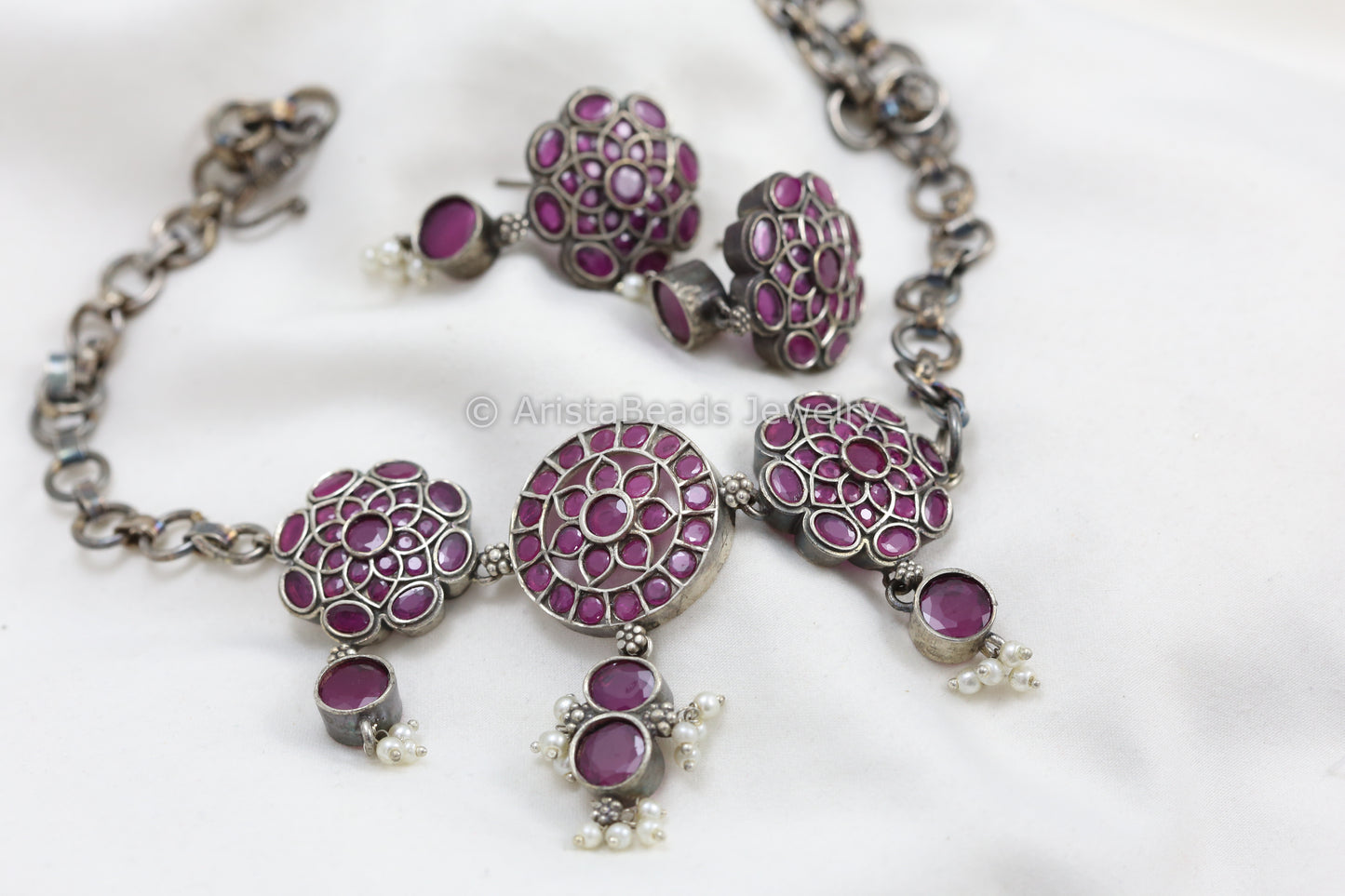 Monalisa Stones Choker Set - Ruby