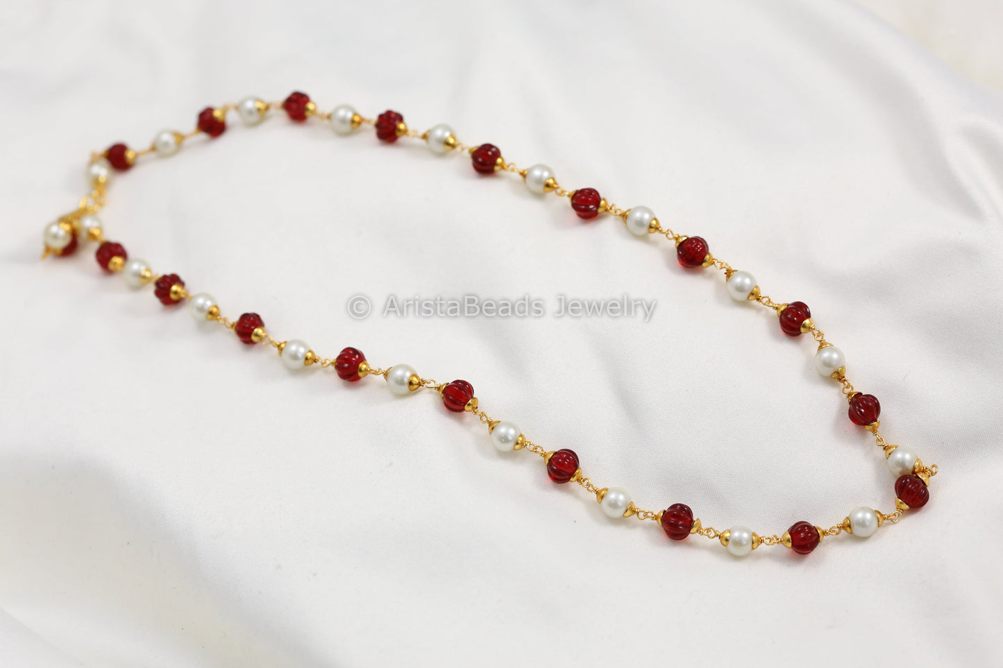 Red Melon Beaded Mala